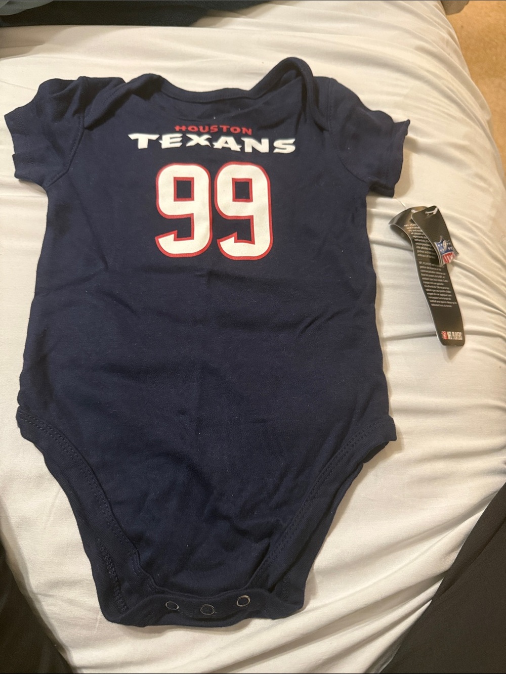 NFL Houston Texans Navy Blue Baby One-Piece with 99 Graphic